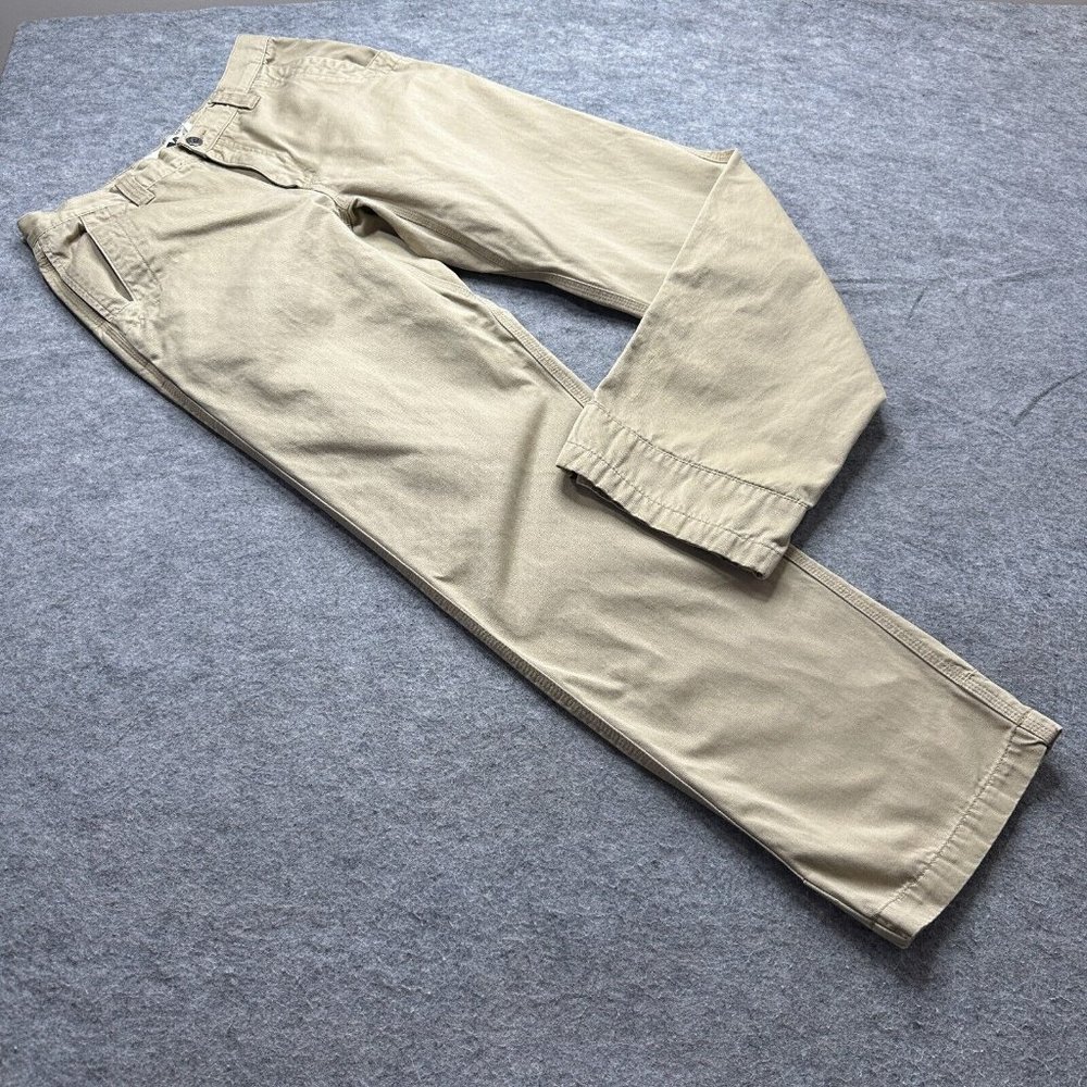 Mountain Khakis Teton Twill Pants Men 32 x 33 Beige Classic Fit Gusseted *V
